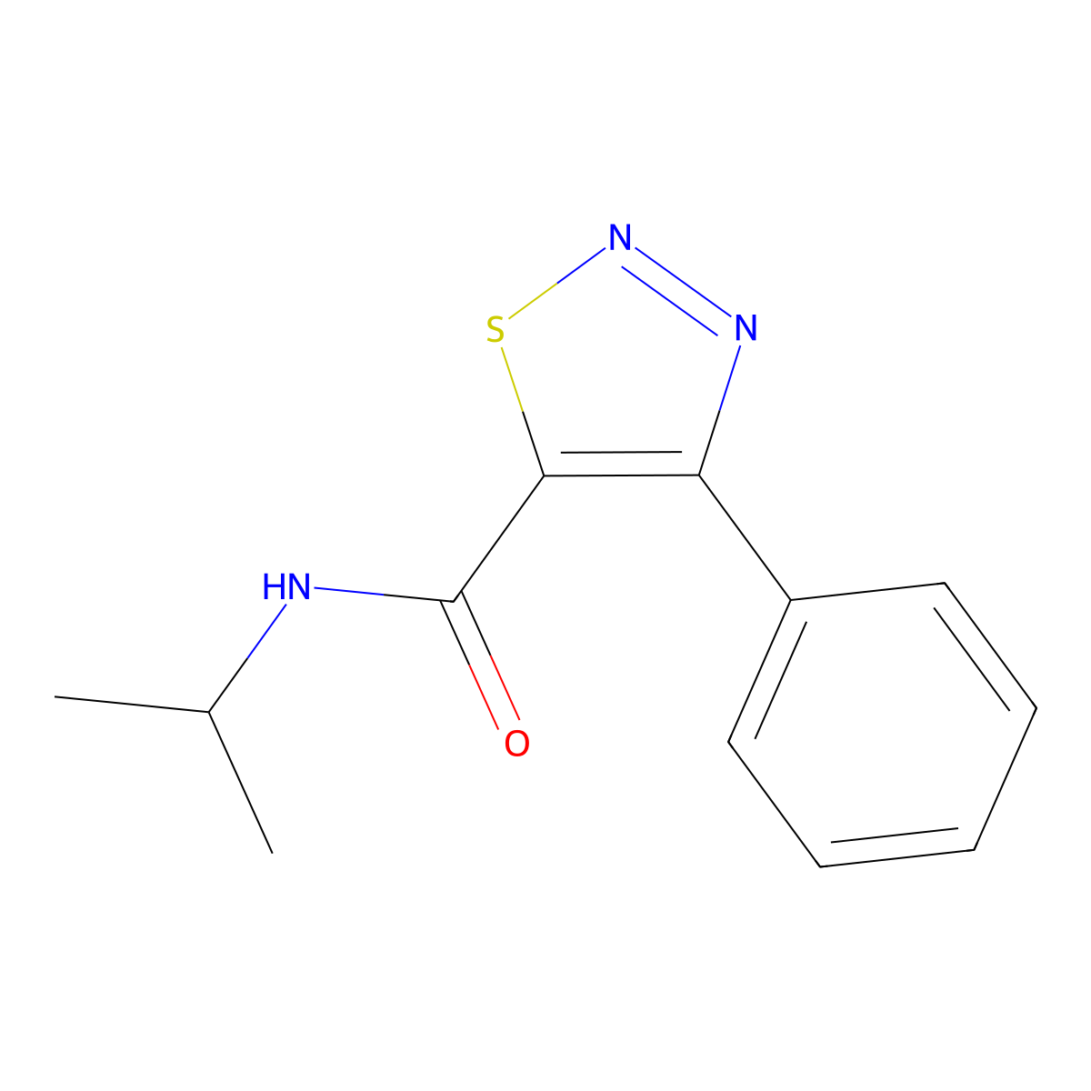 4-phenyl-N-(propan-2-yl)-1,2,3-thiadiazole-5-carboxamide molecular structure, CAS 1190282-59-7