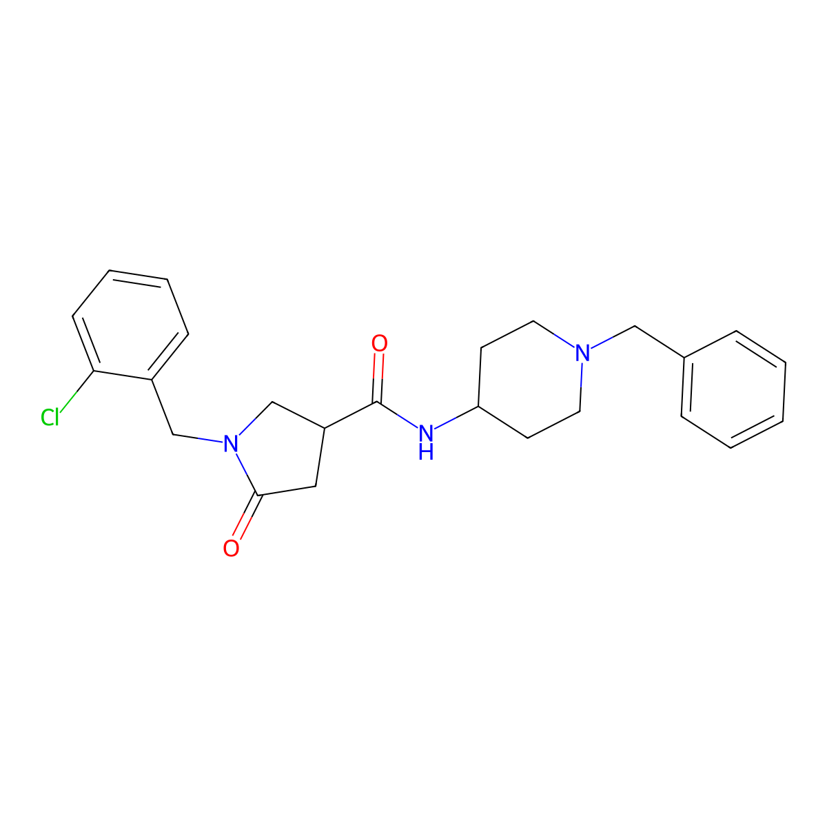 N-(1-benzylpiperidin-4-yl)-1-(2-chlorobenzyl)-5-oxopyrrolidine-3-carboxamide molecular structure, CAS 1190282-82-6