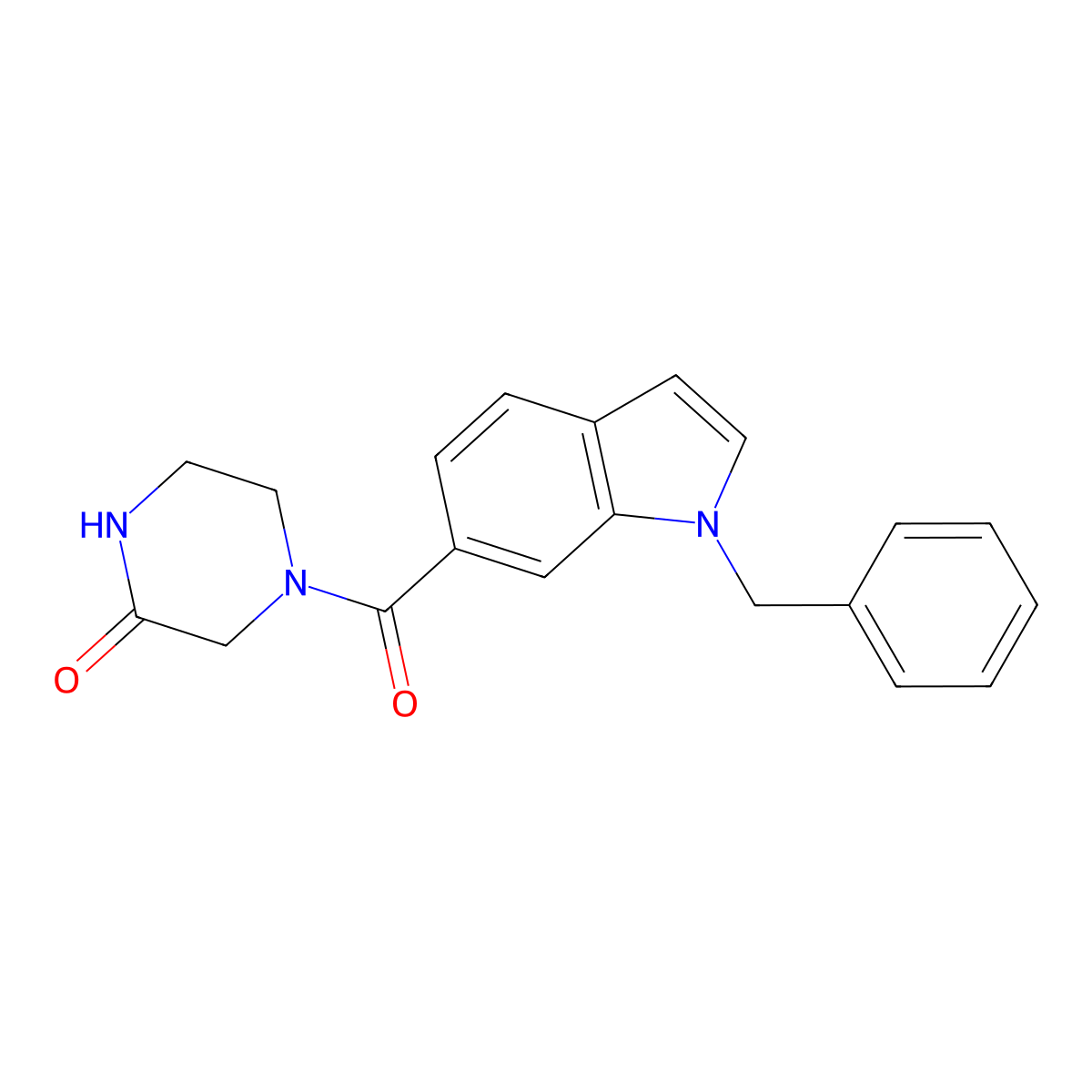 4-[(1-benzyl-1H-indol-6-yl)carbonyl]piperazin-2-one molecular structure, CAS 1190283-18-1