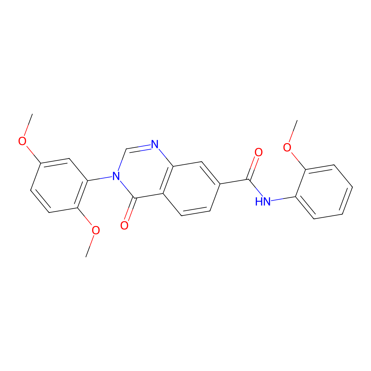 3-(2,5-dimethoxyphenyl)-N-(2-methoxyphenyl)-4-oxo-3,4-dihydroquinazoline-7-carboxamide molecular structure, CAS 1190283-24-9