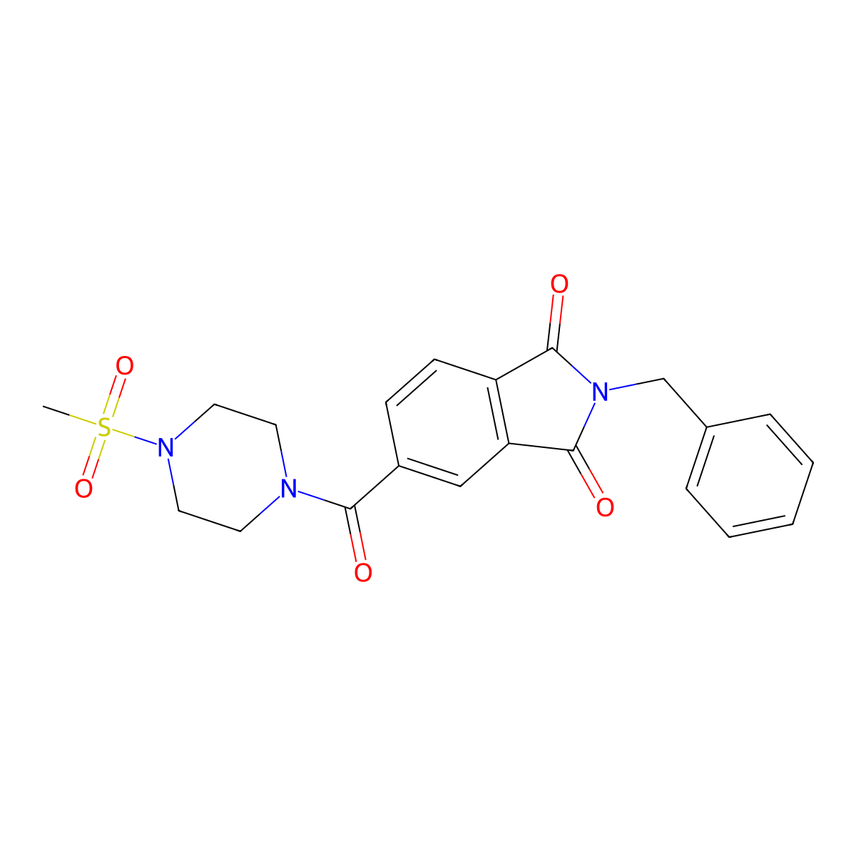 2-benzyl-5-{[4-(methylsulfonyl)piperazin-1-yl]carbonyl}-1H-isoindole-1,3(2H)-dione molecular structure, CAS 1190283-31-8