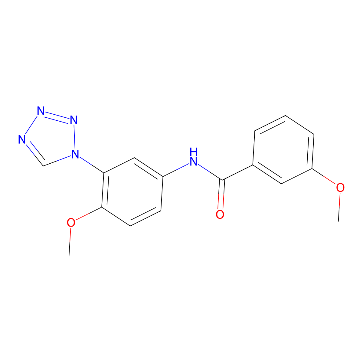 3-methoxy-N-[4-methoxy-3-(1H-tetrazol-1-yl)phenyl]benzamide molecular structure, CAS 1190283-35-2