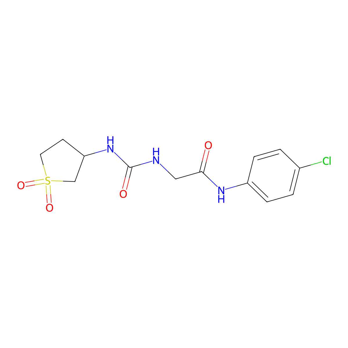 N-(4-chlorophenyl)-N~2~-[(1,1-dioxidotetrahydrothiophen-3-yl)carbamoyl]glycinamide molecular structure, CAS 1190283-38-5