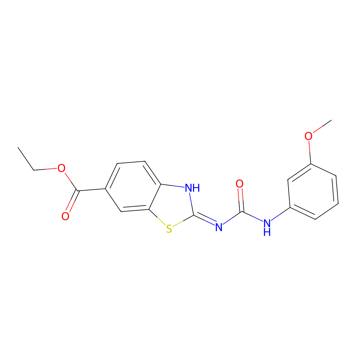 Ethyl 2-(3-(3-methoxyphenyl)ureido)benzo[d]thiazole-6-carboxylate molecular structure, CAS 1190283-55-6