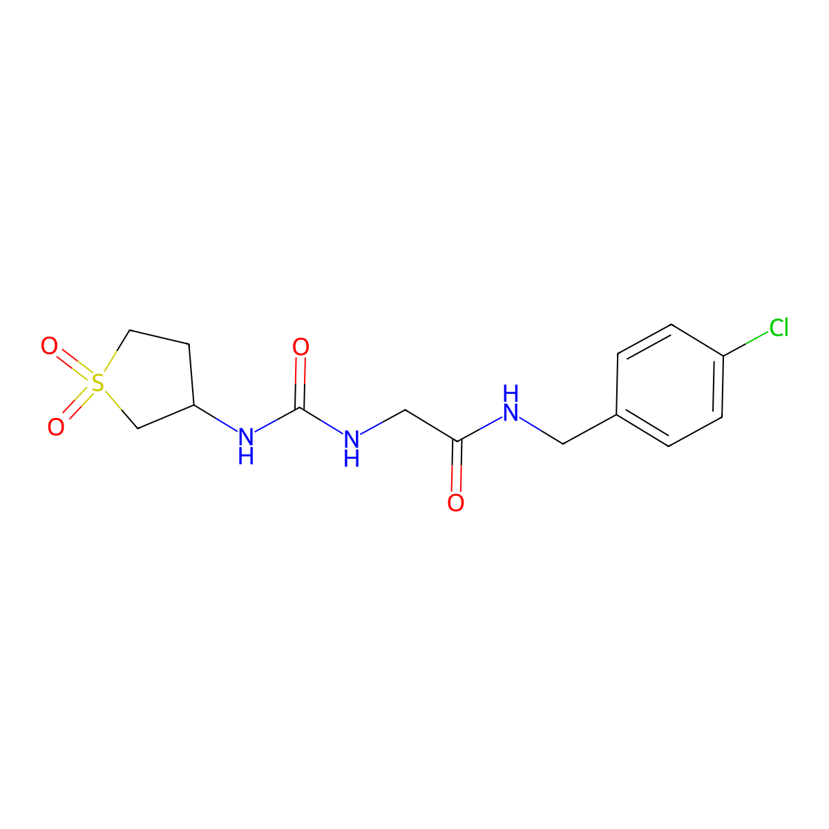 N-(4-chlorobenzyl)-N~2~-[(1,1-dioxidotetrahydrothiophen-3-yl)carbamoyl]glycinamide molecular structure, CAS 1190283-68-1