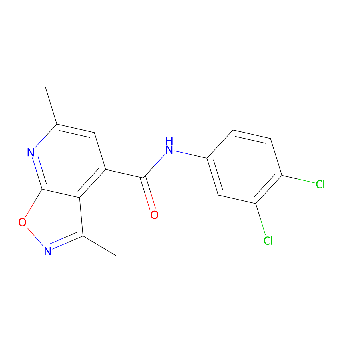 N-(3,4-dichlorophenyl)-3,6-dimethyl[1,2]oxazolo[5,4-b]pyridine-4-carboxamide molecular structure, CAS 1190283-88-5