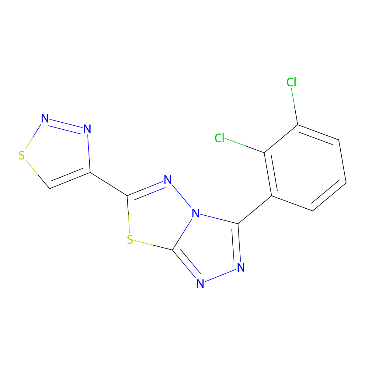 3-(2,3-Dichlorophenyl)-6-(1,2,3-thiadiazol-4-yl)[1,2,4]triazolo[3,4-b][1,3,4]thiadiazole molecular structure, CAS 1190283-93-2