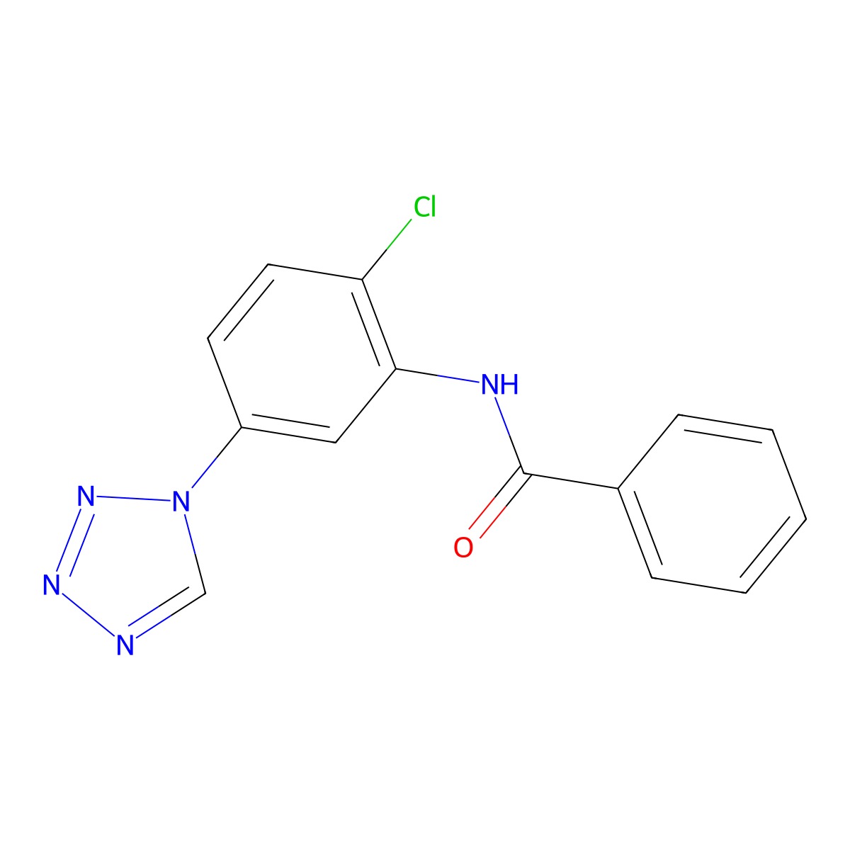 N-[2-chloro-5-(1H-tetrazol-1-yl)phenyl]benzamide molecular structure, CAS 1190283-99-8