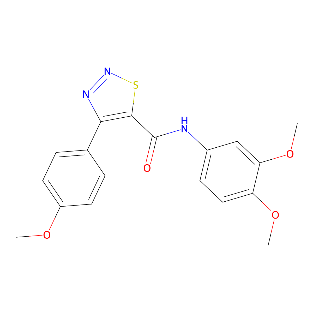 N-(3,4-dimethoxyphenyl)-4-(4-methoxyphenyl)-1,2,3-thiadiazole-5-carboxamide molecular structure, CAS 1190284-01-5