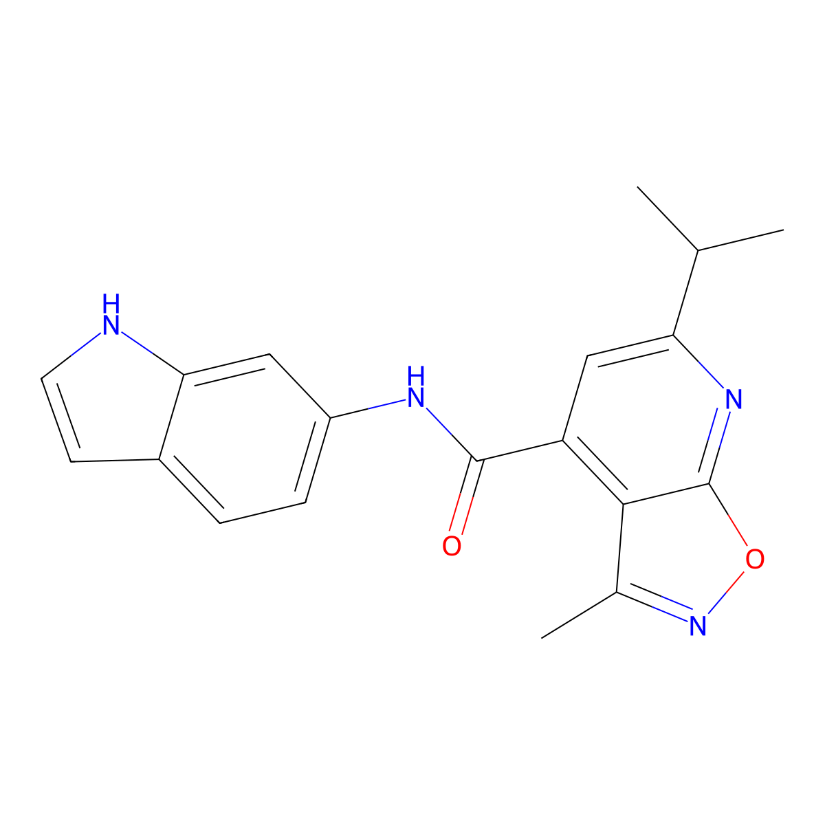 N-(1H-indol-6-yl)-3-methyl-6-(propan-2-yl)[1,2]oxazolo[5,4-b]pyridine-4-carboxamide molecular structure, CAS 1190284-11-7