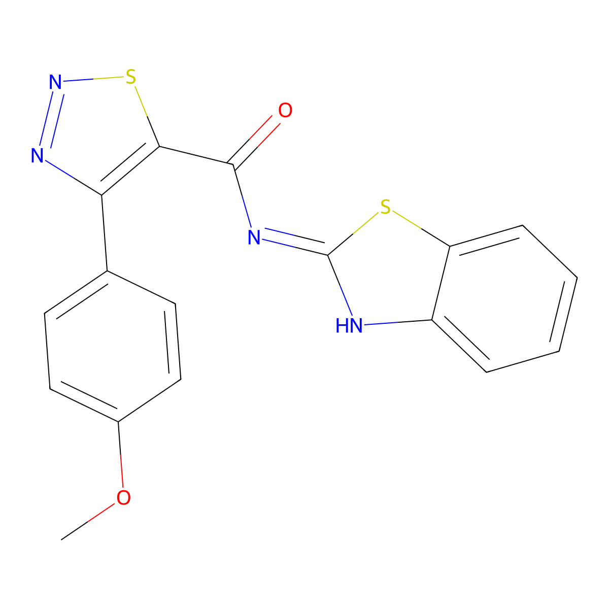 N-[(2Z)-1,3-benzothiazol-2(3H)-ylidene]-4-(4-methoxyphenyl)-1,2,3-thiadiazole-5-carboxamide molecular structure, CAS 1190284-16-2