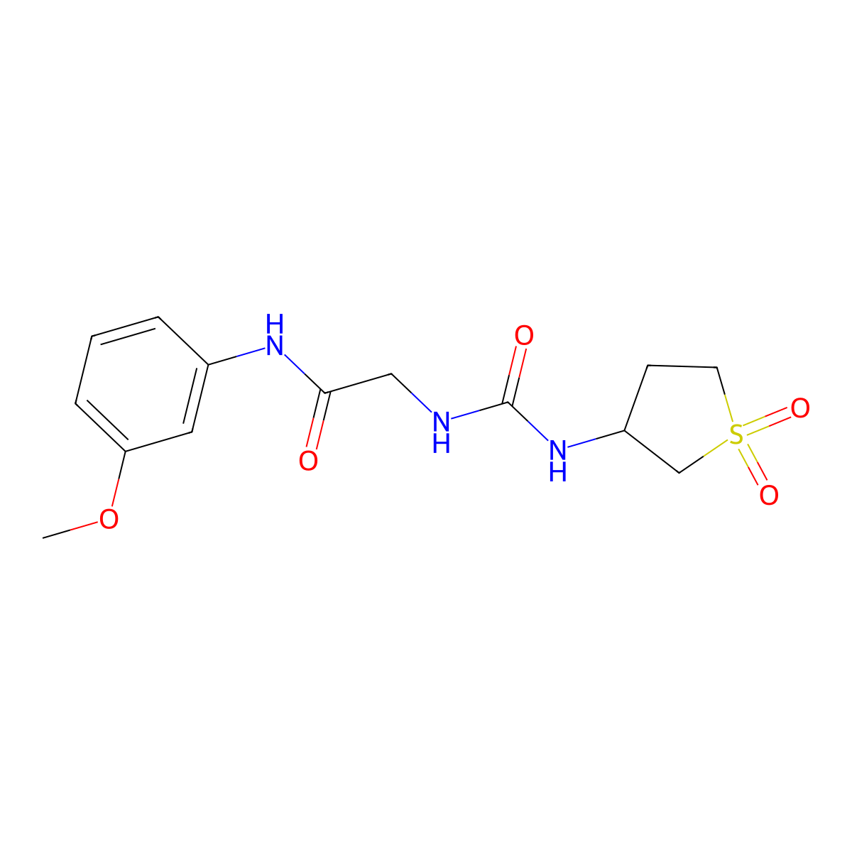 N~2~-[(1,1-dioxidotetrahydrothiophen-3-yl)carbamoyl]-N-(3-methoxyphenyl)glycinamide molecular structure, CAS 1190284-25-3