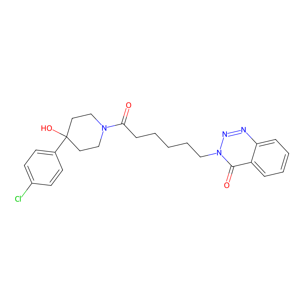 3-{6-[4-(4-chlorophenyl)-4-hydroxypiperidin-1-yl]-6-oxohexyl}-1,2,3-benzotriazin-4(3H)-one molecular structure, CAS 1190284-27-5