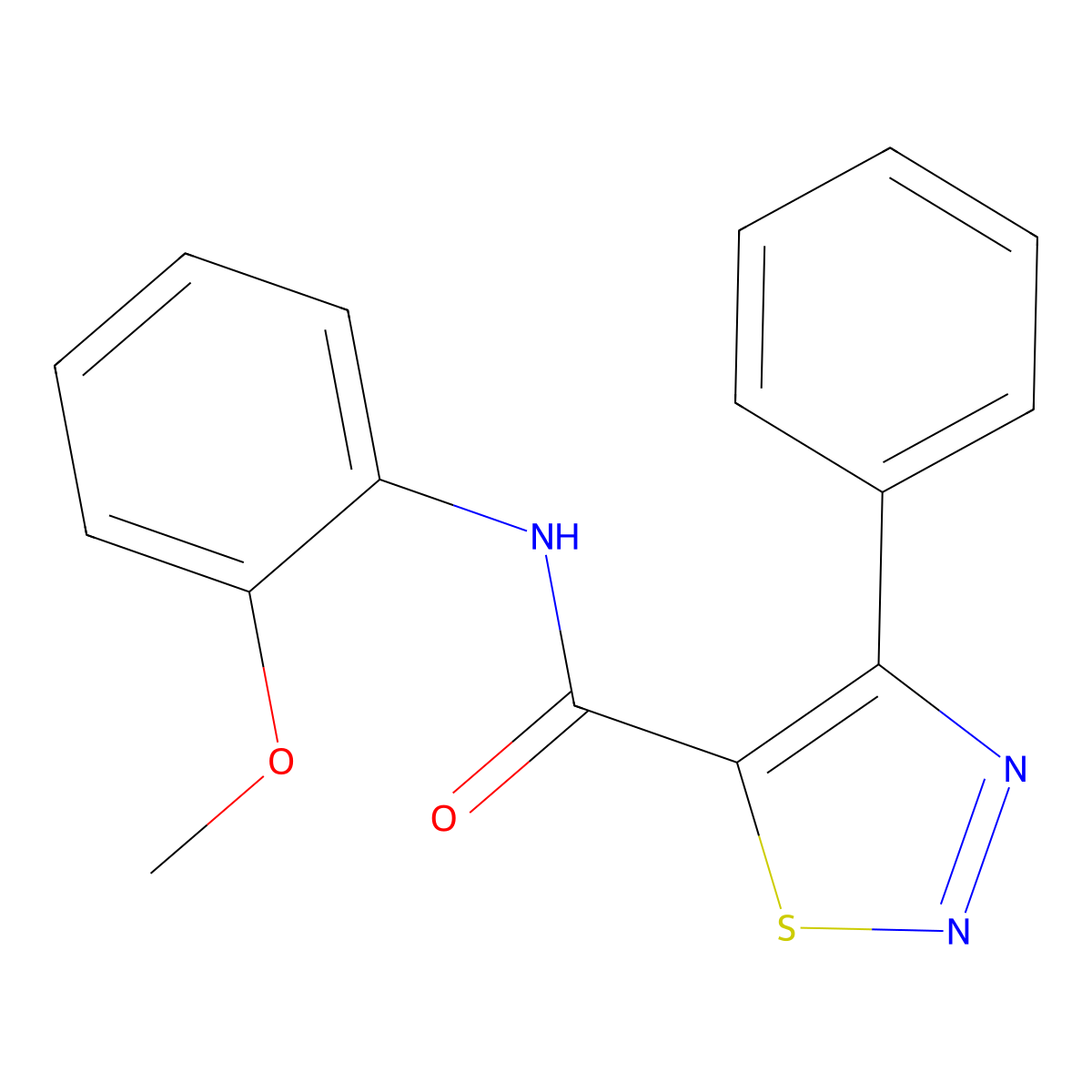 N-(2-methoxyphenyl)-4-phenyl-1,2,3-thiadiazole-5-carboxamide molecular structure, CAS 1190284-34-4