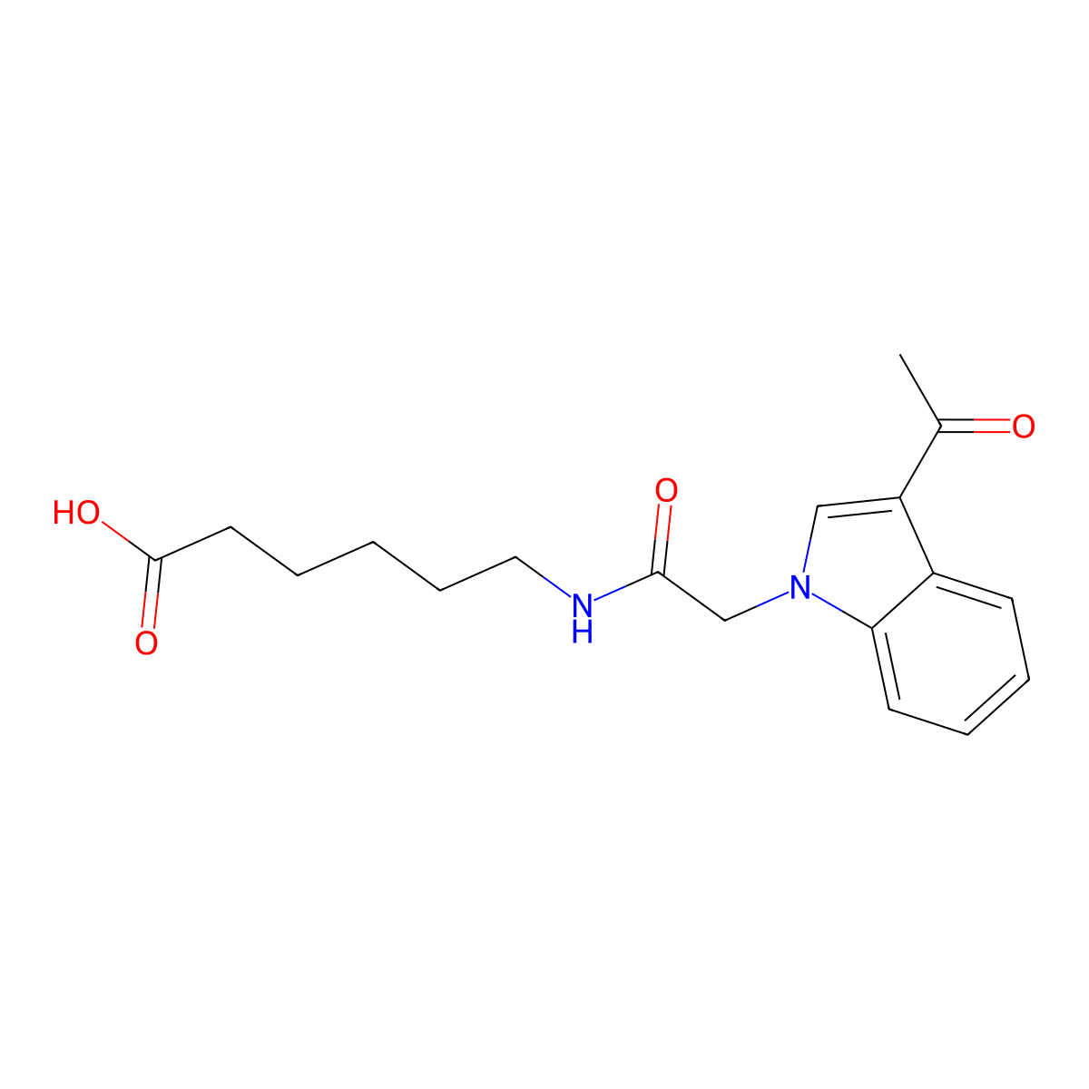 6-{[(3-acetyl-1H-indol-1-yl)acetyl]amino}hexanoic acid molecular structure, CAS 1190284-54-8