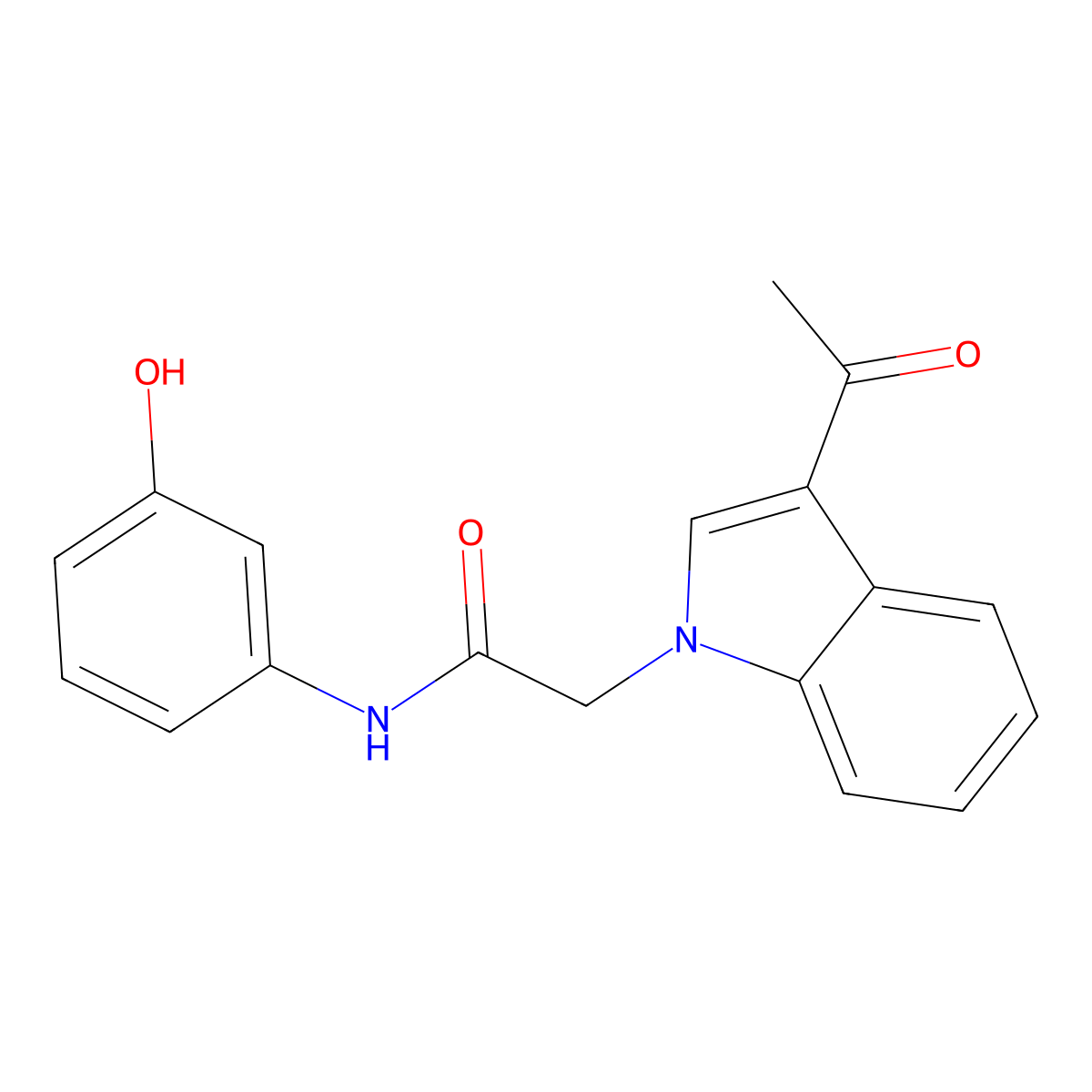2-(3-acetyl-1H-indol-1-yl)-N-(3-hydroxyphenyl)acetamide molecular structure, CAS 1190284-63-9