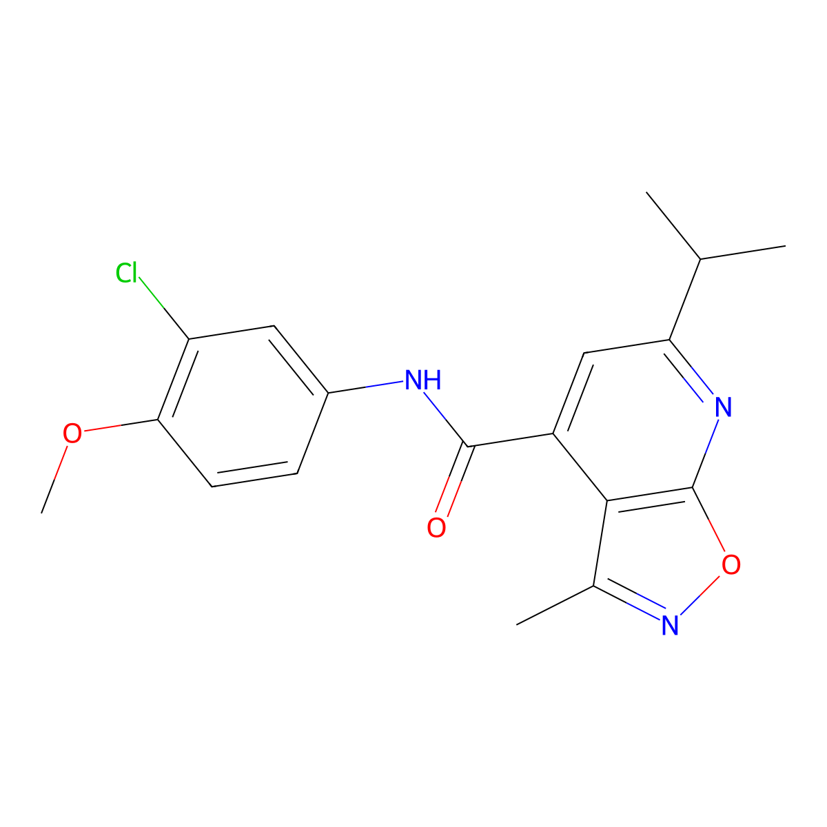 N-(3-chloro-4-methoxyphenyl)-3-methyl-6-(propan-2-yl)[1,2]oxazolo[5,4-b]pyridine-4-carboxamide molecular structure, CAS 1190284-65-1
