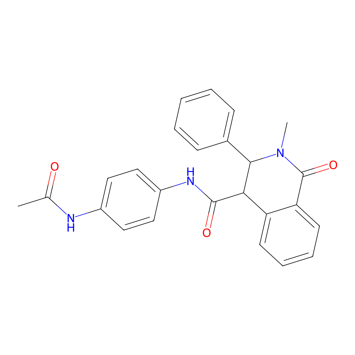 N-[4-(acetylamino)phenyl]-2-methyl-1-oxo-3-phenyl-1,2,3,4-tetrahydroisoquinoline-4-carboxamide molecular structure, CAS 1190284-98-0