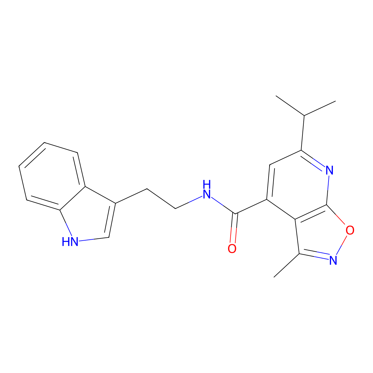 N-[2-(1H-indol-3-yl)ethyl]-6-isopropyl-3-methylisoxazolo[5,4-b]pyridine-4-carboxamide molecular structure, CAS 1190285-01-8