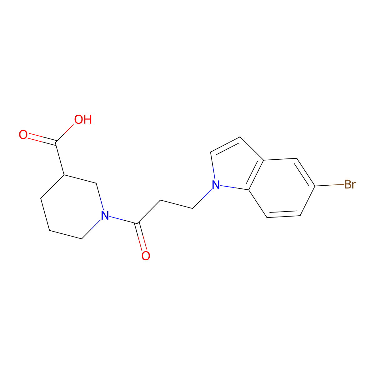1-[3-(5-bromo-1H-indol-1-yl)propanoyl]piperidine-3-carboxylic acid molecular structure, CAS 1190285-18-7