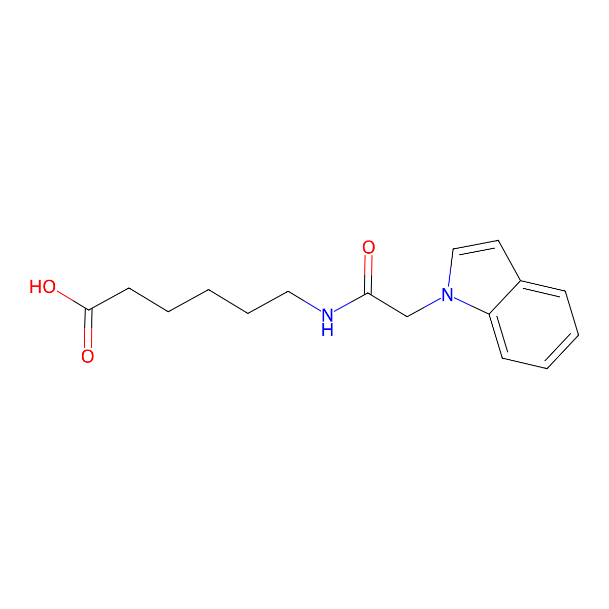 6-[(1H-indol-1-ylacetyl)amino]hexanoic acid molecular structure, CAS 1190285-19-8