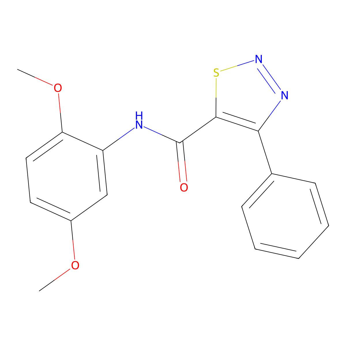 N-(2,5-dimethoxyphenyl)-4-phenyl-1,2,3-thiadiazole-5-carboxamide molecular structure, CAS 1190285-22-3