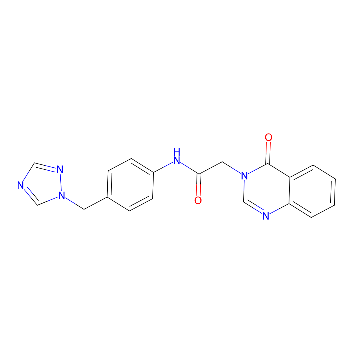 2-(4-oxoquinazolin-3(4H)-yl)-N-[4-(1H-1,2,4-triazol-1-ylmethyl)phenyl]acetamide molecular structure, CAS 1190285-23-4