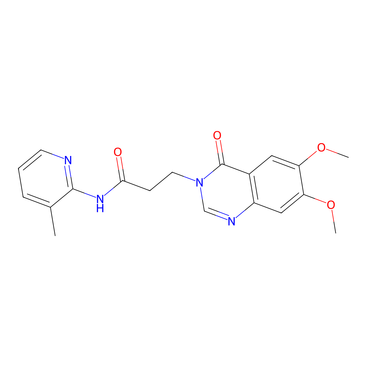 3-(6,7-dimethoxy-4-oxoquinazolin-3(4H)-yl)-N-(3-methylpyridin-2-yl)propanamide molecular structure, CAS 1190285-29-0