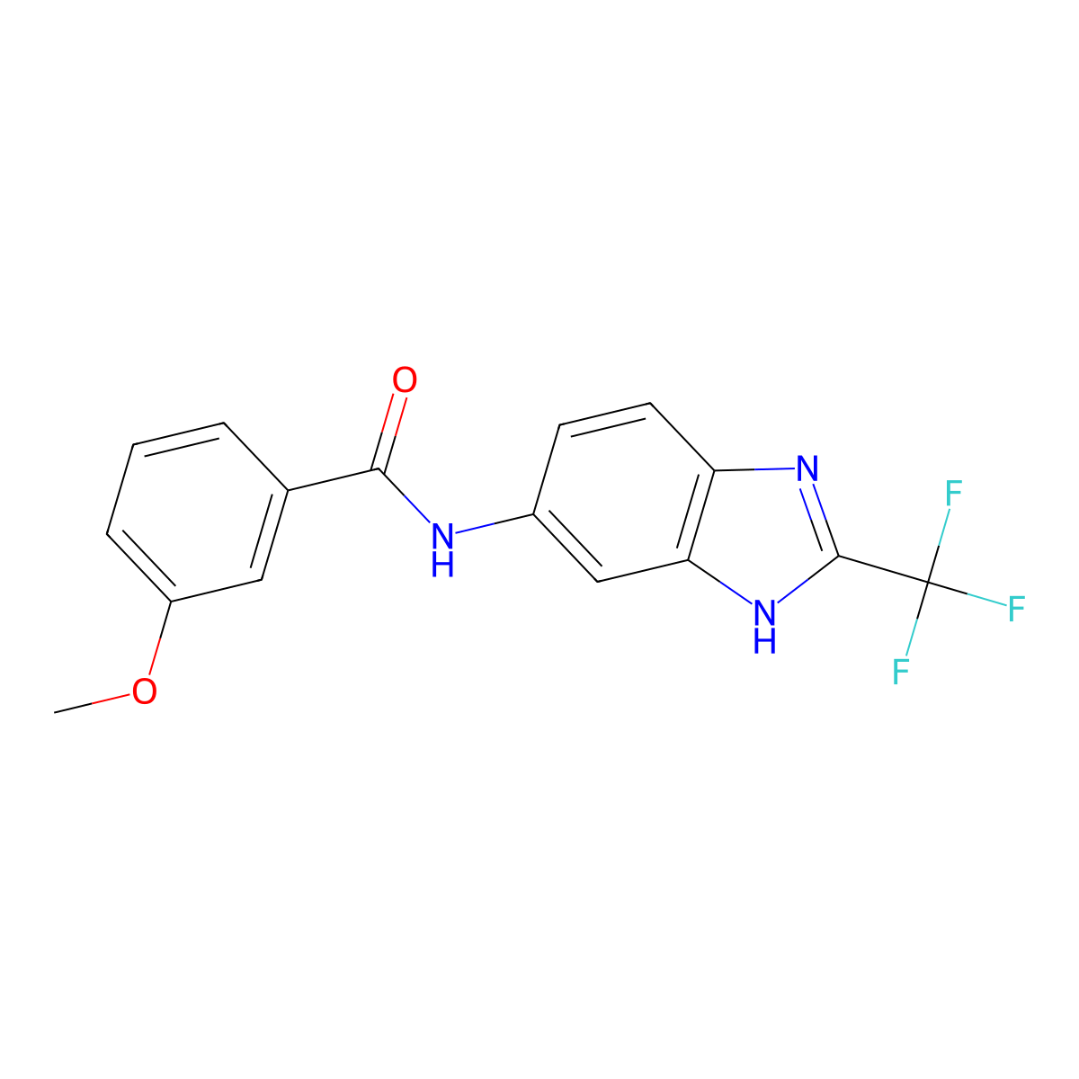 3-methoxy-N-[2-(trifluoromethyl)-1H-benzimidazol-5-yl]benzamide molecular structure, CAS 1190285-50-7