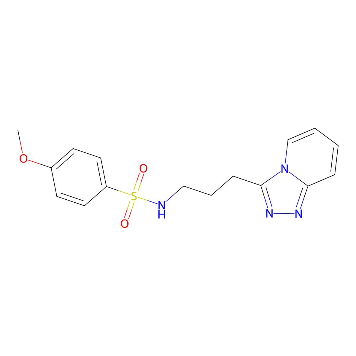 4-methoxy-N-[3-([1,2,4]triazolo[4,3-a]pyridin-3-yl)propyl]benzenesulfonamide molecular structure, CAS 1190285-64-3