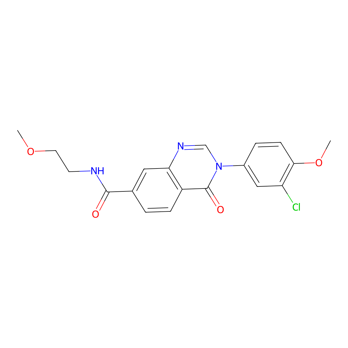 3-(3-chloro-4-methoxyphenyl)-N-(2-methoxyethyl)-4-oxo-3,4-dihydroquinazoline-7-carboxamide molecular structure, CAS 1190285-65-4