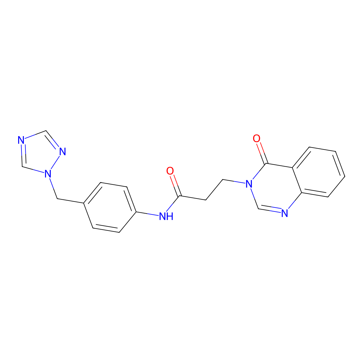 3-(4-oxoquinazolin-3(4H)-yl)-N-[4-(1H-1,2,4-triazol-1-ylmethyl)phenyl]propanamide molecular structure, CAS 1190285-79-0