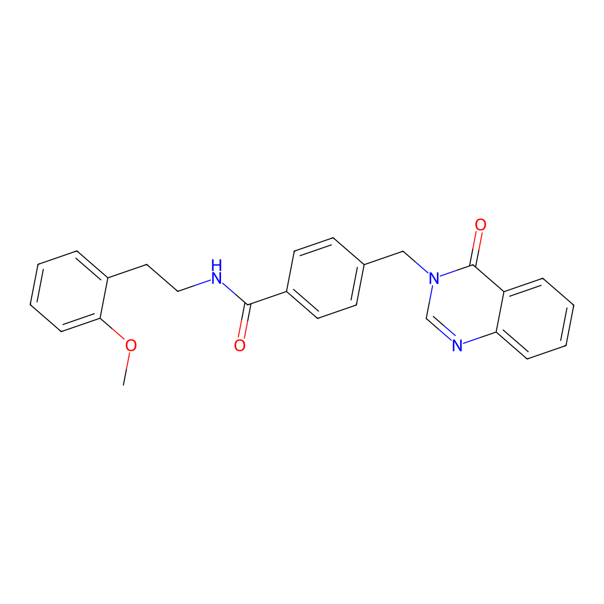 N-(2-methoxyphenethyl)-4-{[4-oxo-3(4H)-quinazolinyl]methyl}benzamide molecular structure, CAS 1190286-01-1