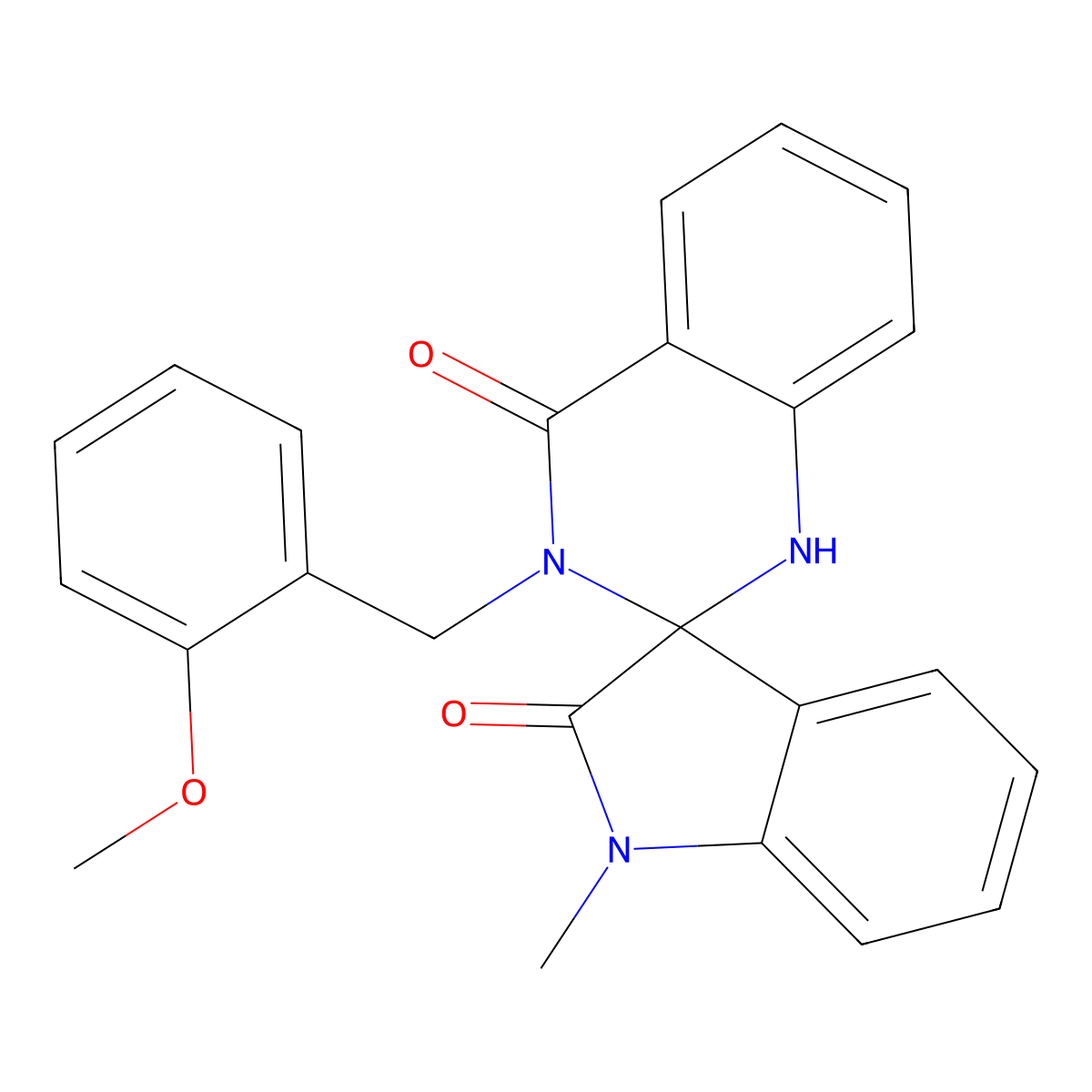 3'-(2-methoxybenzyl)-1-methyl-1'H-spiro[indole-3,2'-quinazoline]-2,4'(1H,3'H)-dione molecular structure, CAS 1190286-38-4