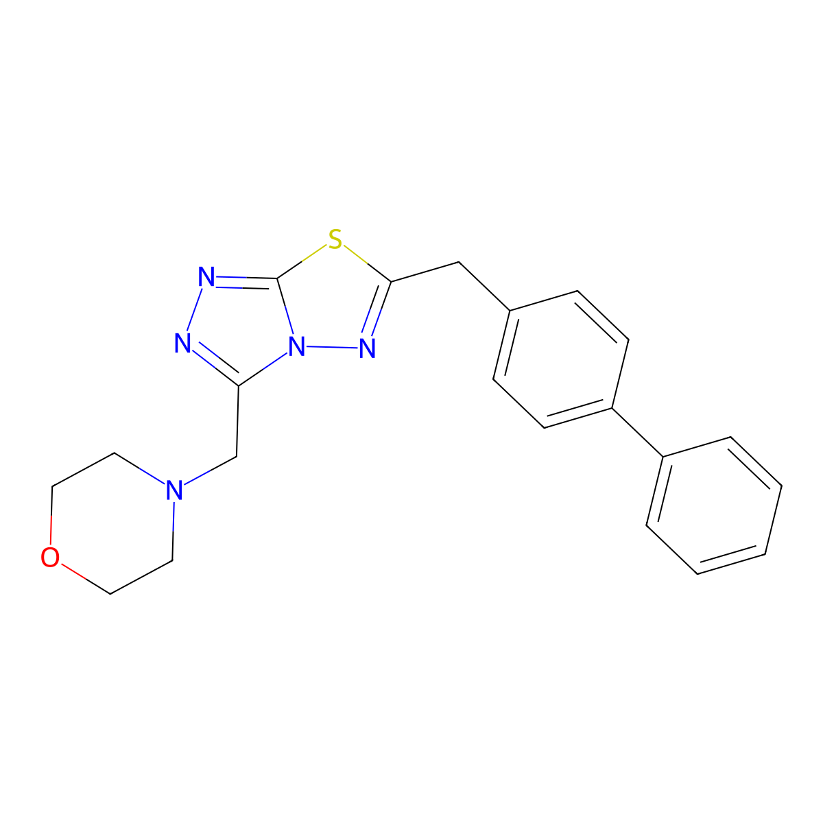 6-(Biphenyl-4-ylmethyl)-3-(morpholin-4-ylmethyl)[1,2,4]triazolo[3,4-b][1,3,4]thiadiazole molecular structure, CAS 1190286-43-1