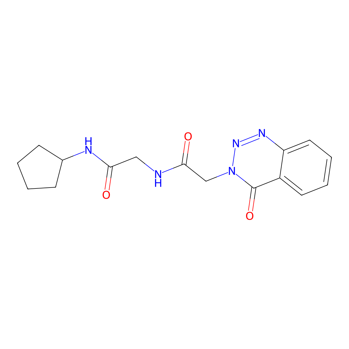 N-cyclopentyl-N~2~-[(4-oxo-1,2,3-benzotriazin-3(4H)-yl)acetyl]glycinamide molecular structure, CAS 1190286-71-5