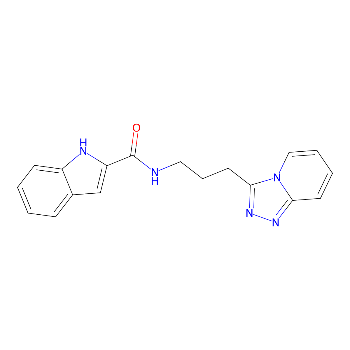 N-[3-([1,2,4]triazolo[4,3-a]pyridin-3-yl)propyl]-1H-indole-2-carboxamide molecular structure, CAS 1190286-81-7