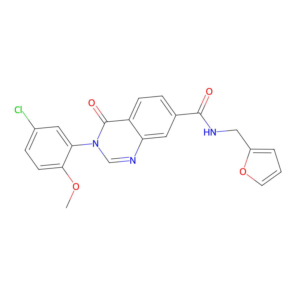 3-(5-chloro-2-methoxyphenyl)-N-(furan-2-ylmethyl)-4-oxo-3,4-dihydroquinazoline-7-carboxamide molecular structure, CAS 1190287-19-4