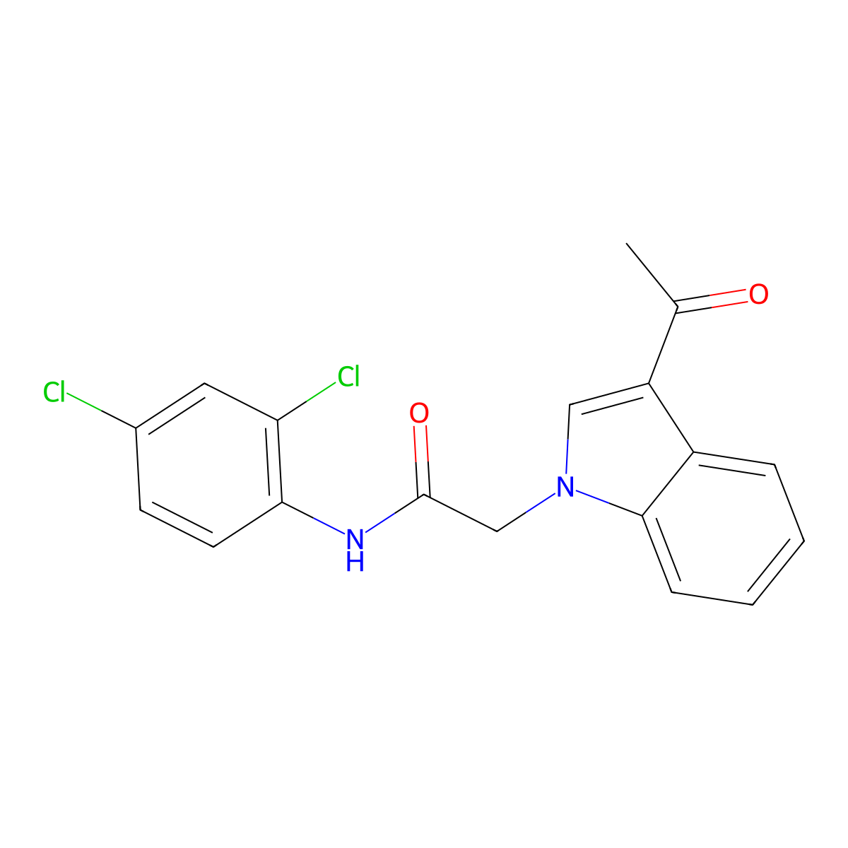 2-(3-acetyl-1H-indol-1-yl)-N-(2,4-dichlorophenyl)acetamide molecular structure, CAS 1190287-56-9