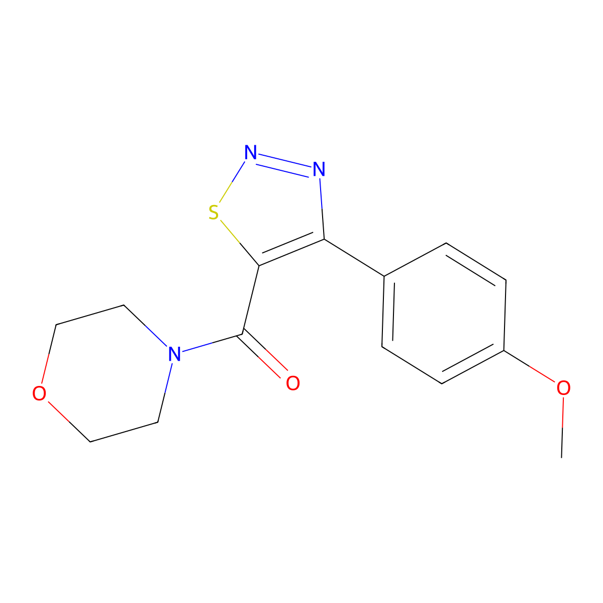 [4-(4-Methoxyphenyl)-1,2,3-thiadiazol-5-yl](morpholin-4-yl)methanone molecular structure, CAS 1190287-90-1