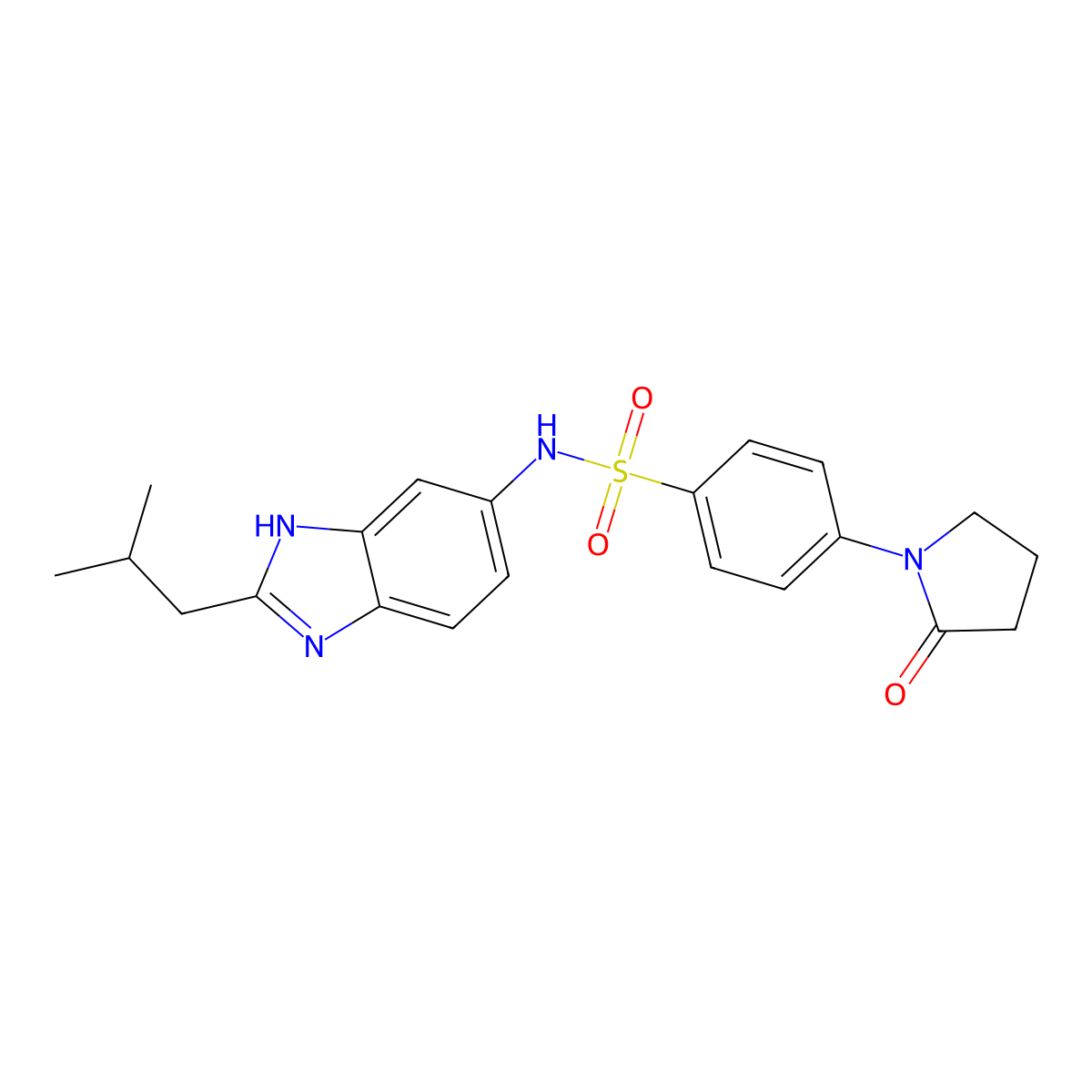 N-[2-(2-methylpropyl)-1H-benzimidazol-6-yl]-4-(2-oxopyrrolidin-1-yl)benzenesulfonamide molecular structure, CAS 1190287-94-5