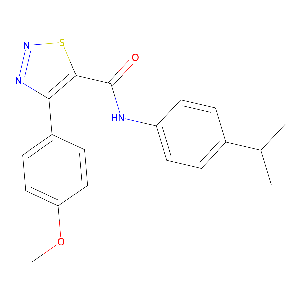 4-(4-methoxyphenyl)-N-[4-(propan-2-yl)phenyl]-1,2,3-thiadiazole-5-carboxamide molecular structure, CAS 1190288-14-2
