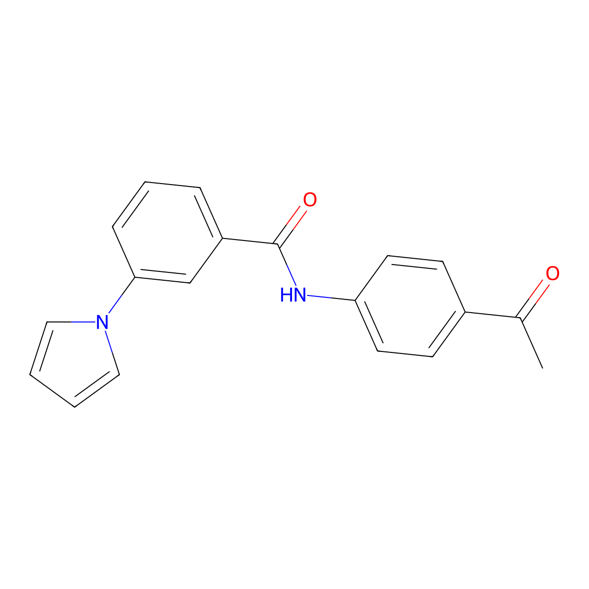N-(4-acetylphenyl)-3-(1H-pyrrol-1-yl)benzamide molecular structure, CAS 1190288-37-9