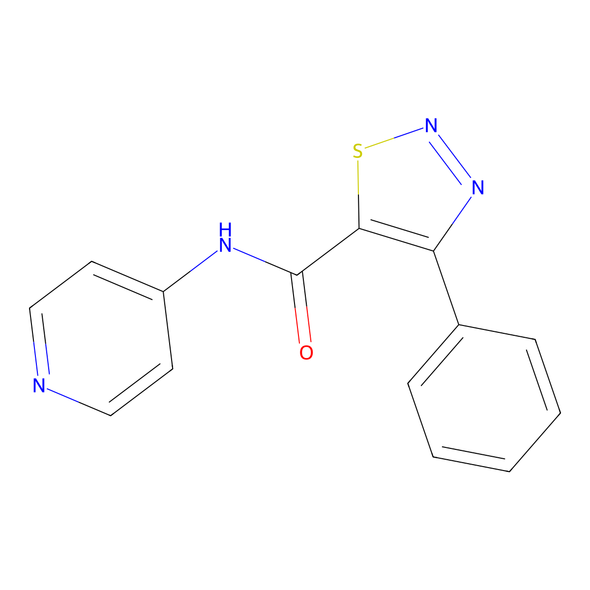 4-phenyl-N-(pyridin-4-yl)-1,2,3-thiadiazole-5-carboxamide molecular structure, CAS 1190288-45-9