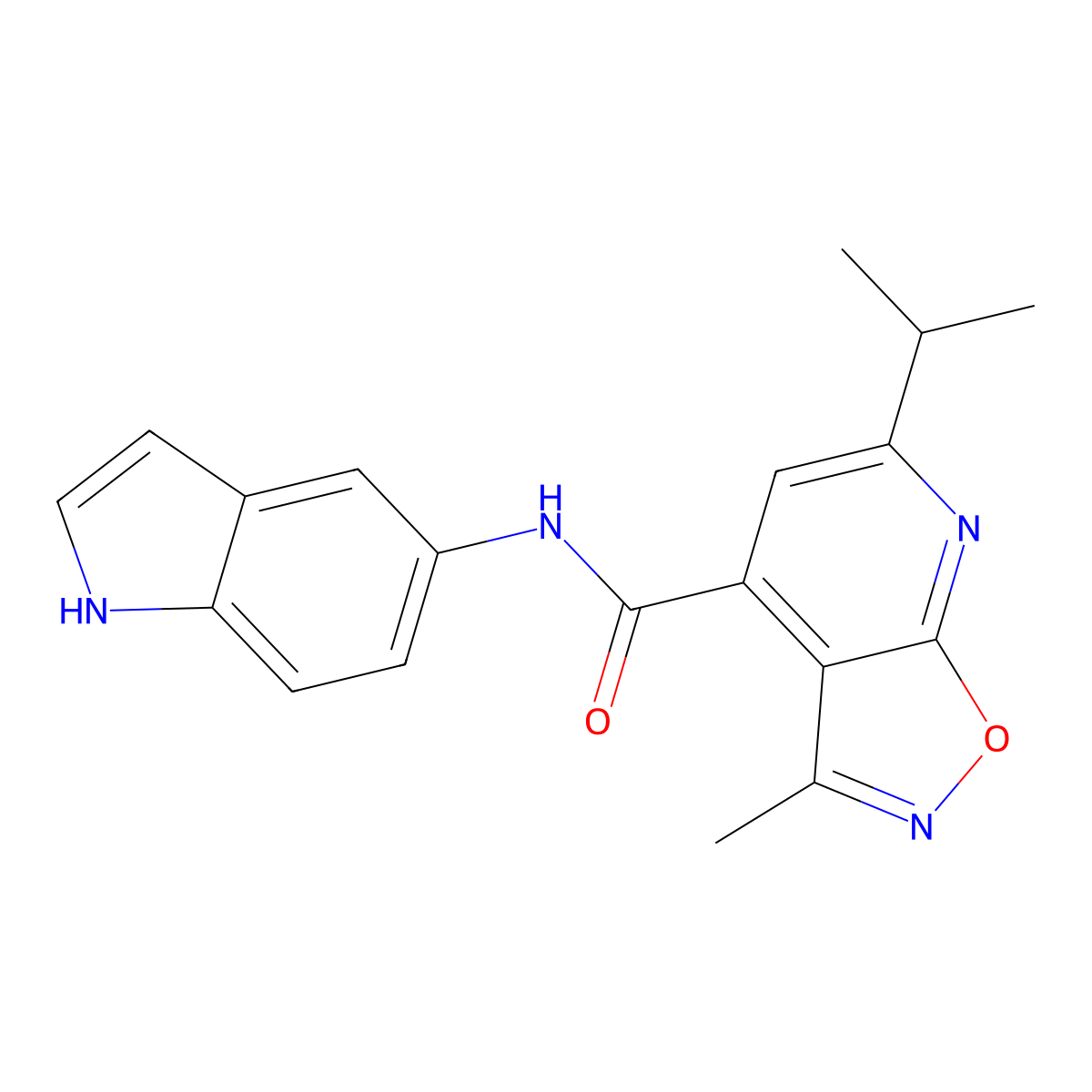 N-(1H-indol-5-yl)-3-methyl-6-(propan-2-yl)[1,2]oxazolo[5,4-b]pyridine-4-carboxamide molecular structure, CAS 1190288-58-4