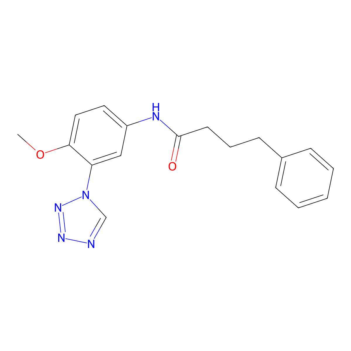 N-[4-methoxy-3-(1H-tetrazol-1-yl)phenyl]-4-phenylbutanamide molecular structure, CAS 1190288-67-5