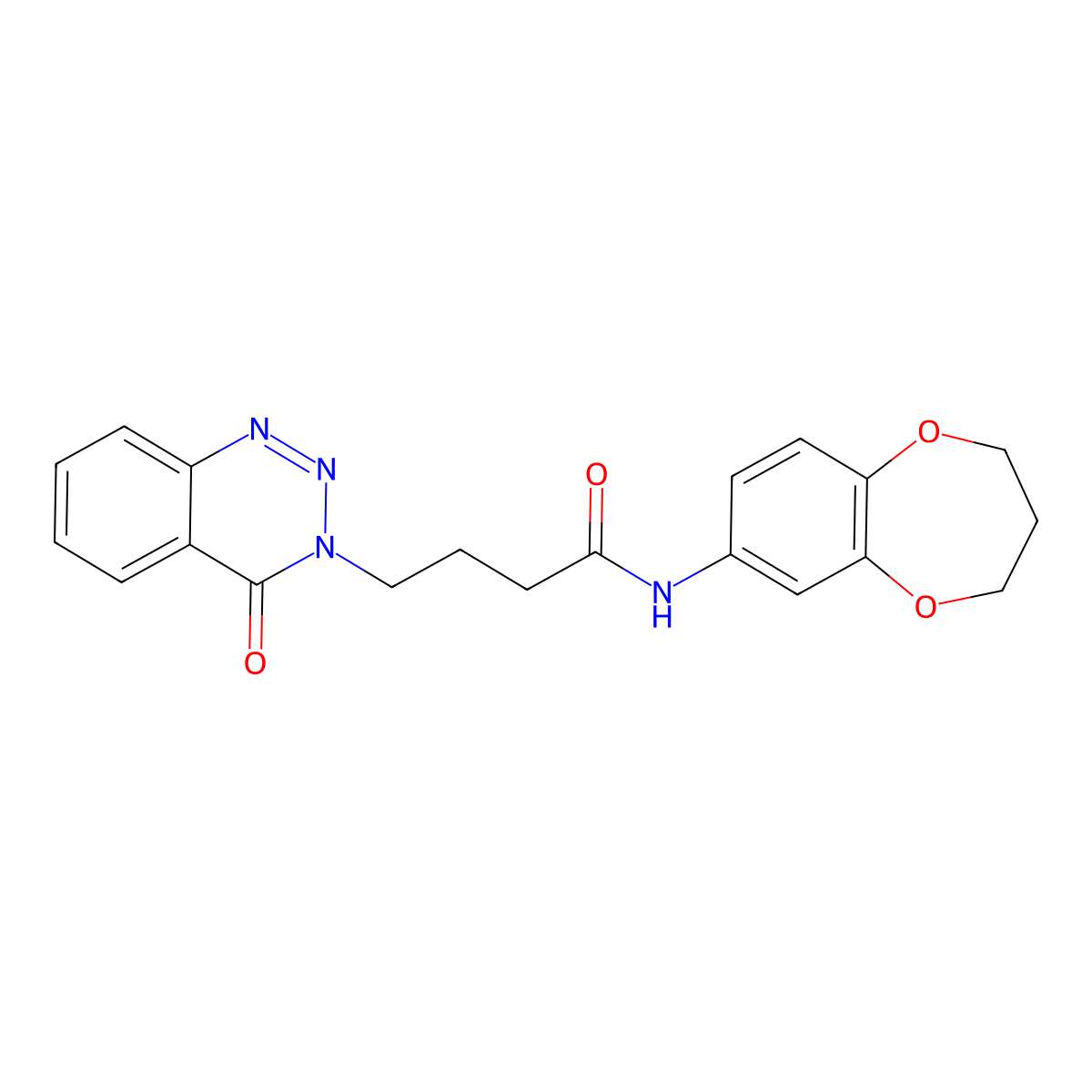 N-(3,4-dihydro-2H-1,5-benzodioxepin-7-yl)-4-(4-oxo-1,2,3-benzotriazin-3(4H)-yl)butanamide molecular structure, CAS 1190288-83-5