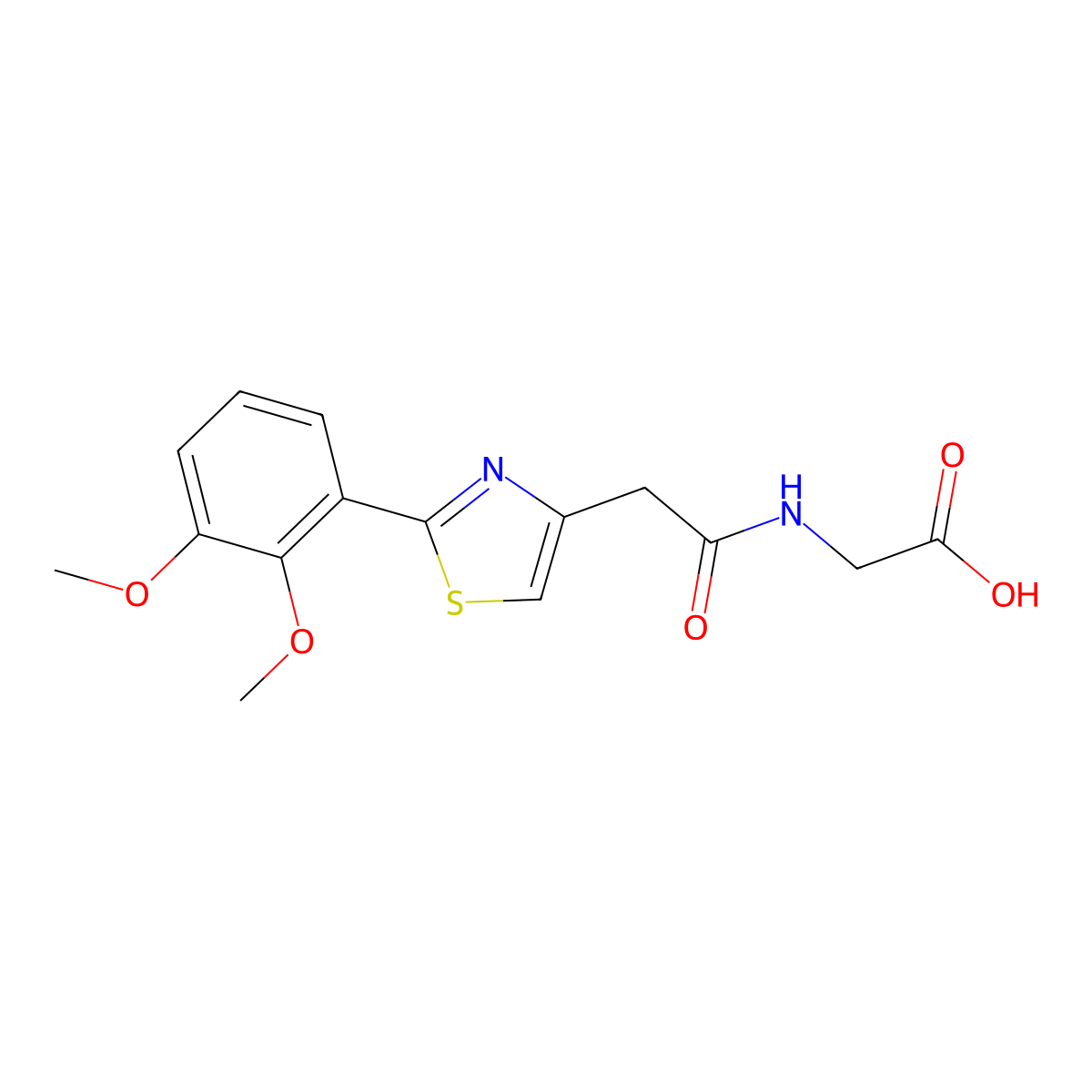 N-{[2-(2,3-dimethoxyphenyl)-1,3-thiazol-4-yl]acetyl}glycine molecular structure, CAS 1190288-94-8