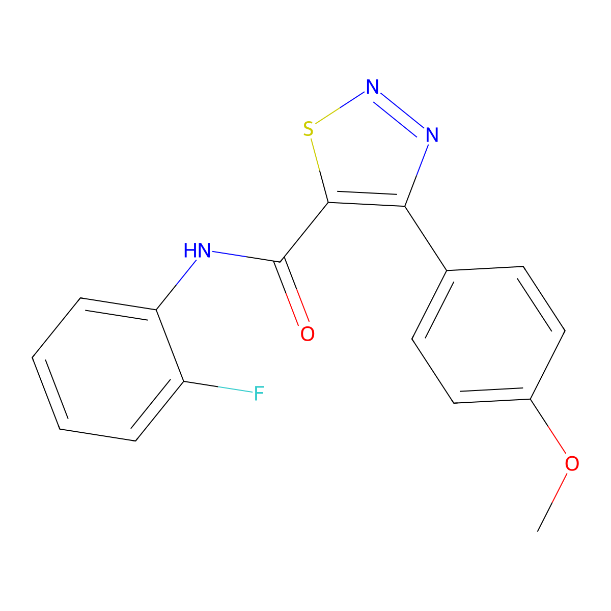N-(2-fluorophenyl)-4-(4-methoxyphenyl)-1,2,3-thiadiazole-5-carboxamide molecular structure, CAS 1190288-99-3