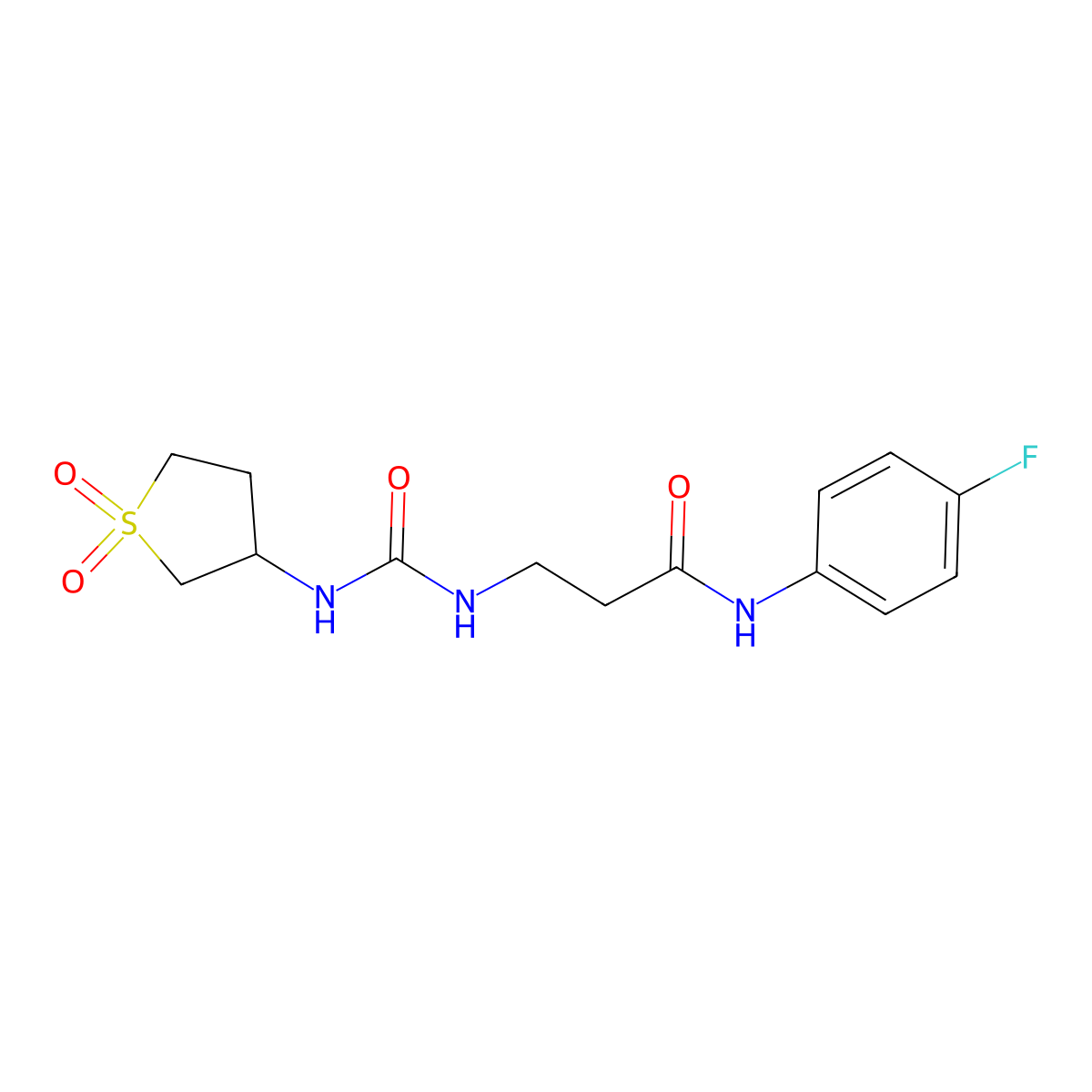 N~3~-[(1,1-dioxidotetrahydrothiophen-3-yl)carbamoyl]-N-(4-fluorophenyl)-beta-alaninamide molecular structure, CAS 1190289-00-9
